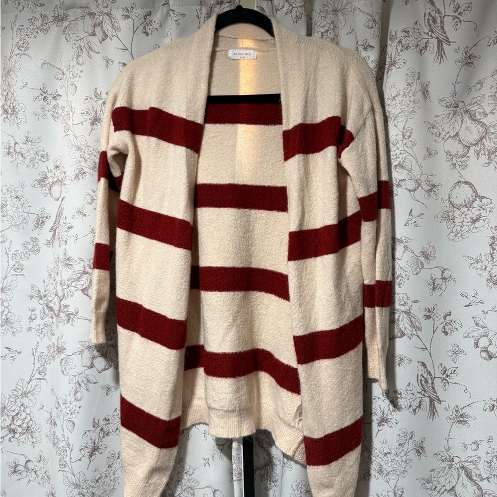 Sophie Rue Cream and Red Striped Cardigan